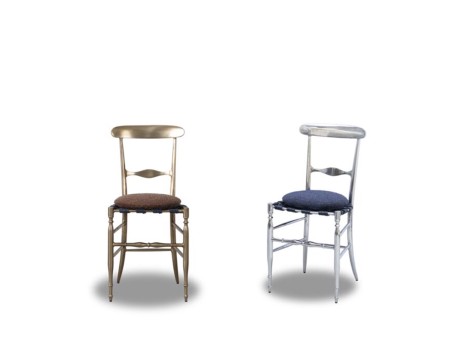 Stuhl Agadir Baxter | Aluminiumguss und Geflochtenes Leder | Design Paola Navone