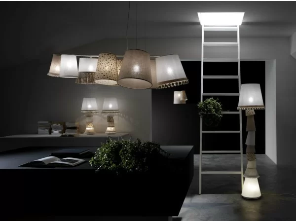 Margò table lamp by Karman Italia in living room ambient