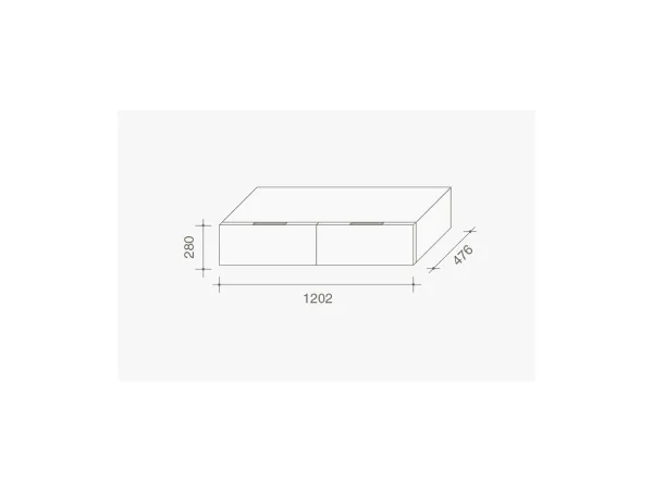 Datenblatt der größeren Version des Nachttischs Flin