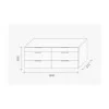 Technical drawing for the Flin chest of drawers by Lema