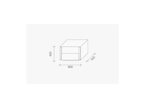 Lema bedside table technical drawing