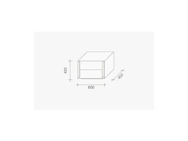 Dessin technique de la table de nuit Lema