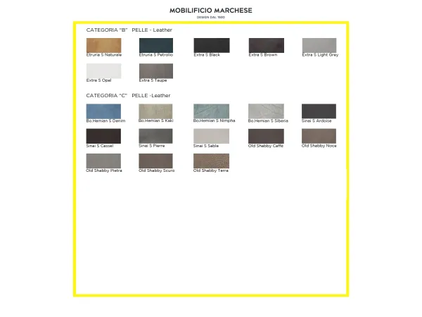 Acabados disponibles para el sofá Budapest Soft de Baxter