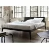 Theo double bed with inclined wooden headboard