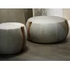 Notch pouf von Lema aus Stoff mit Lederriemen