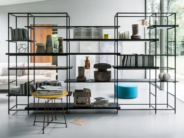 Plain bookcase by Lema free-standing style