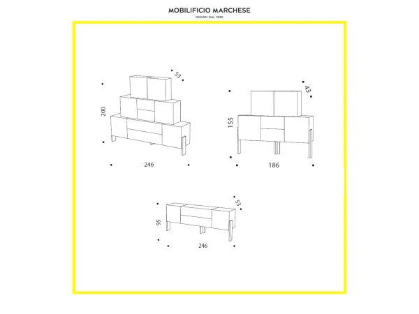 Driade Ziqqurat Sideboard dimension