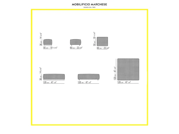 Tamaños disponibles para el puf Bangkok