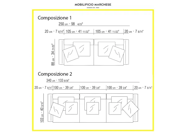 Newbridge sofa by Flexform cusotmized layout