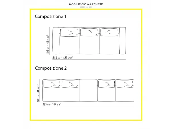 Asolo sofa Flexform layout explanation