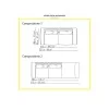 Composizione tecnica layout divano modulare Gregory Flexform