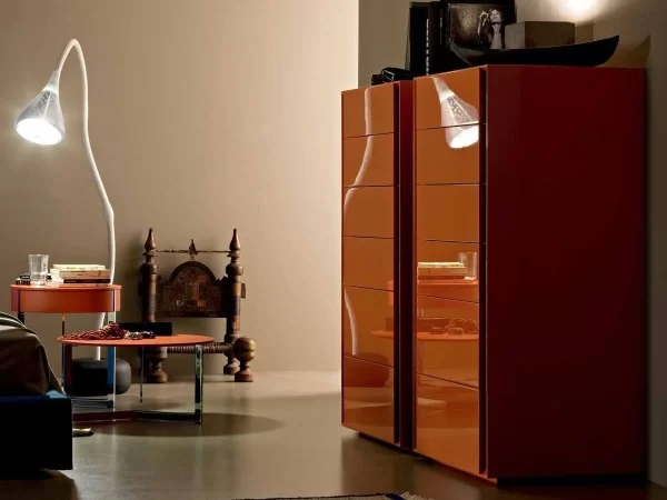 Luna high chest of drawers by Lema in a bedroom