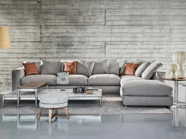 Il divano Asolo di Flexform nella versione angolare componibile