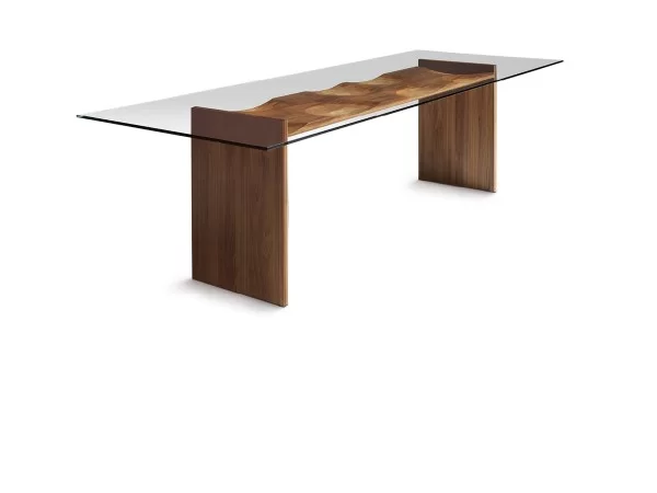 Ripples Tisch: Holz, Glas...